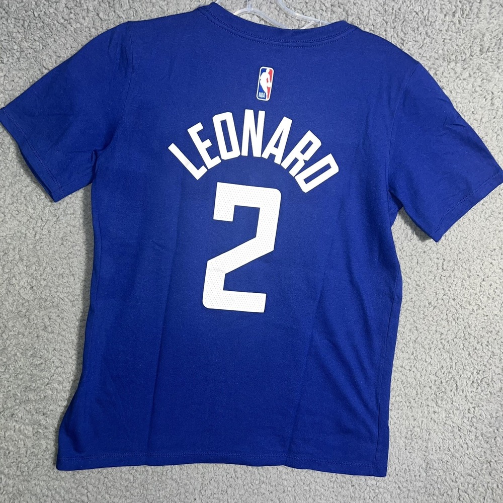 Nike Kawhi Leonard T Shirt Youth Size M 10-12 Blue #2 Los Angles Clippers Tee